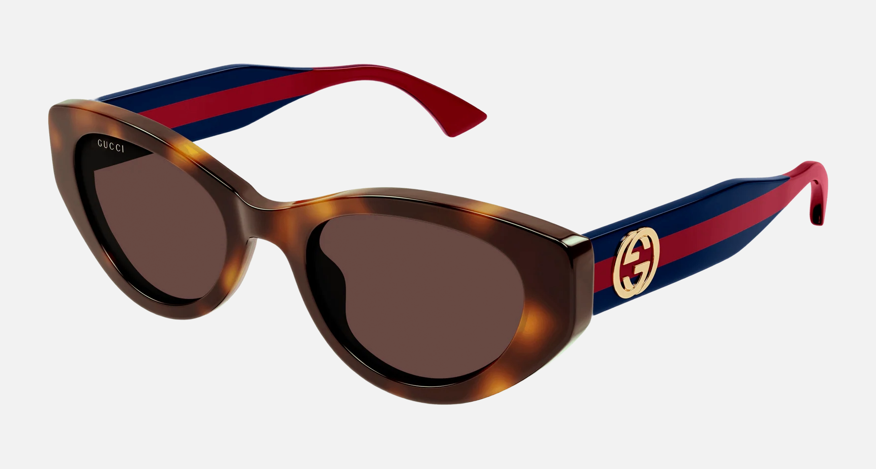 Gucci GG1862S 002 women's full rim cat eye sunglasses in a havana acetate frame with brown lenses. Features a 52 mm lens size, 21 mm bridge size, and 145 mm temple length. Available in Dubai, UAE.