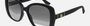 Gucci GG0762S 001  women's full rim butterfly sunglasses in black frame and grey gradient lenses, with 56mm lens size, 18mm bridge size, and 145mm temple size. Available in Dubai, UAE.