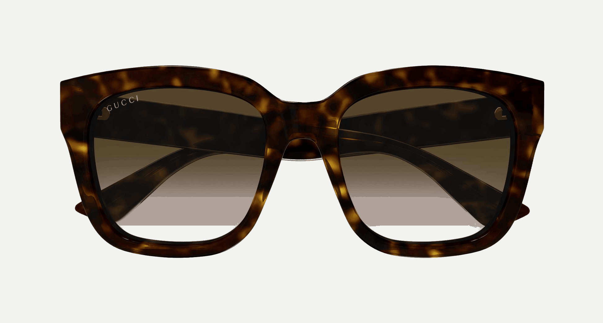 Gucci GG1338SK 002  women's full rim square sunglasses in havana frame and brown gradient lenses, with 54mm lens size, 19mm bridge size, and 145mm temple size. Available in Dubai, UAE.
