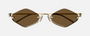 Gucci GG1604S 002 - Gold/Brown Diamond, Women's Sunglasses