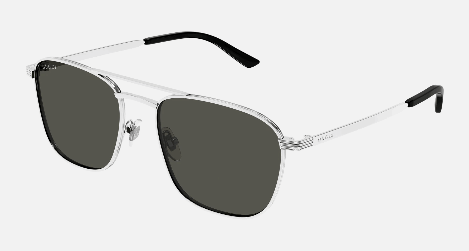 Gucci GG1881S 001 - Silver/Grey Aviator, Men's Sunglasses, Pilot