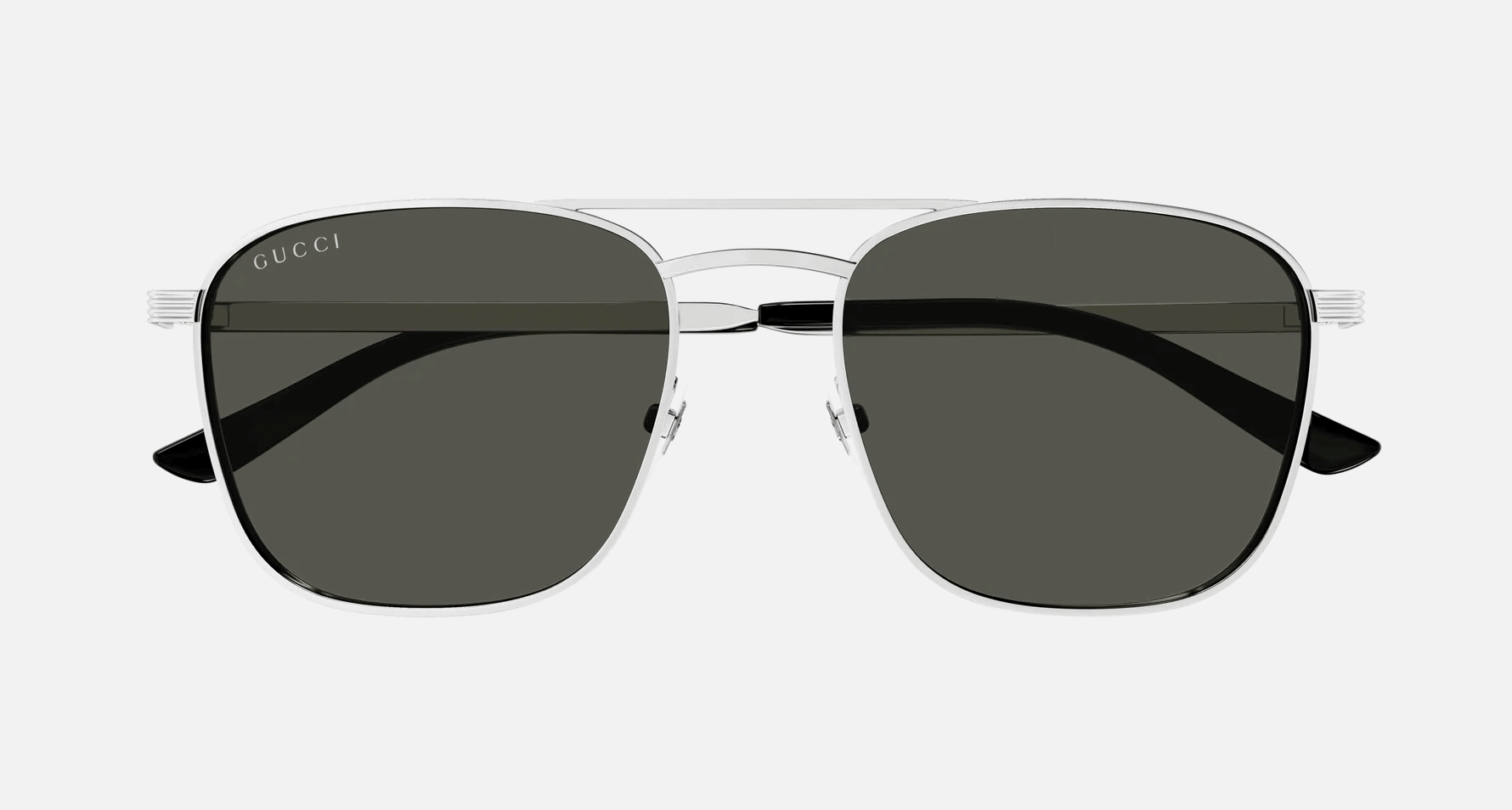 Gucci GG1881S 001 - Silver/Grey Aviator, Men's Sunglasses, Pilot