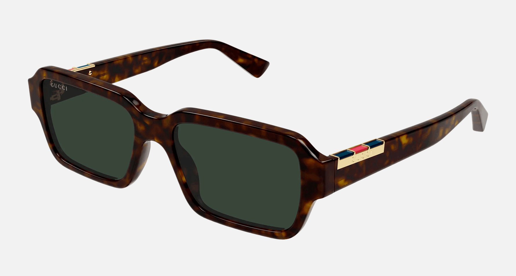 Gucci GG1887S 002 - Havana/Green Men's Sunglasses, Rectangle