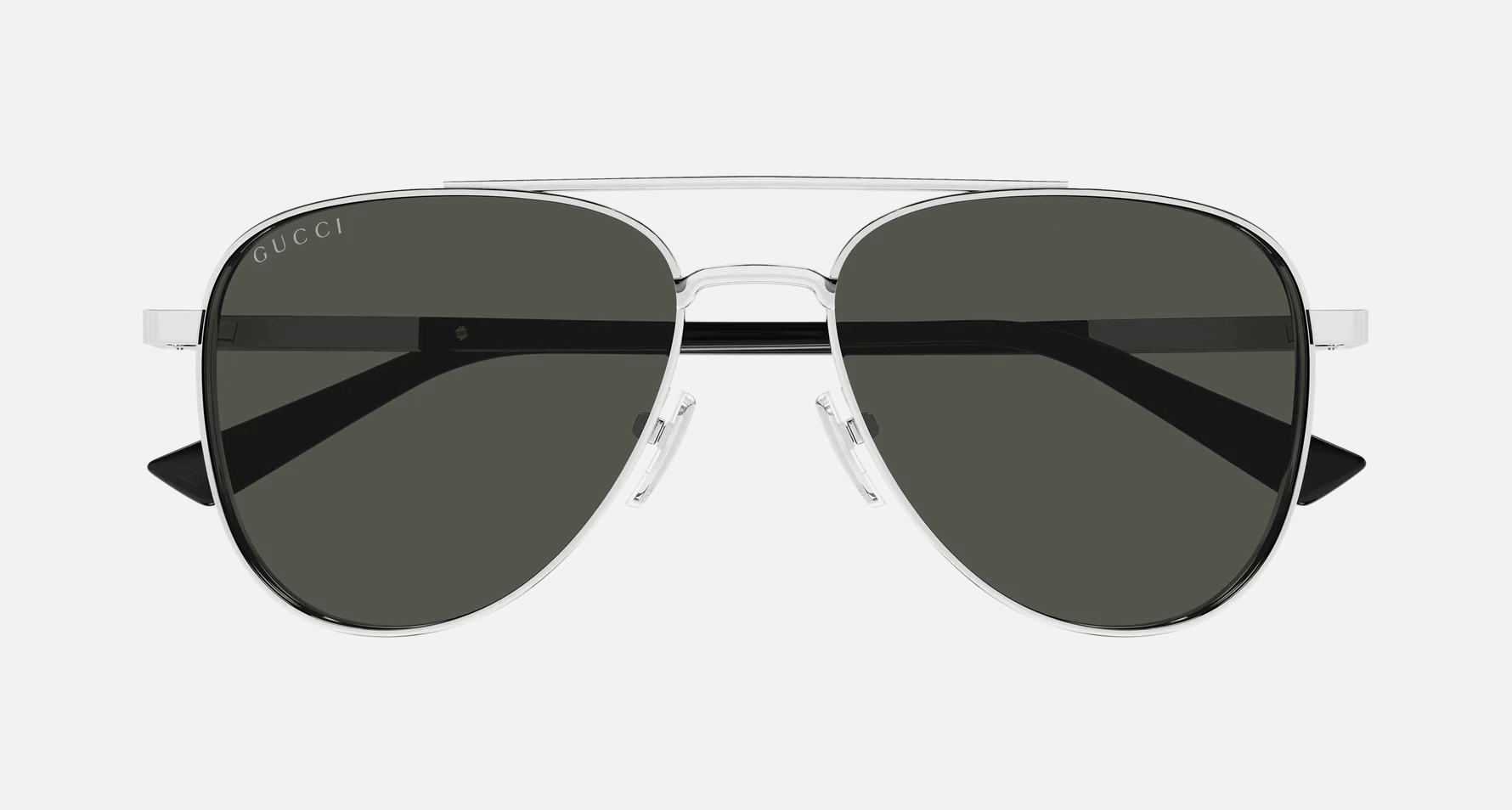 Gucci GG1962S 001 - Silver/Grey Aviator, Men's Sunglasses, Pilot