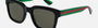 Gucci GG0001SN 002 women's full rim square sunglasses in shiny black frame and green lenses, with 52mm lens size, 21mm bridge size, and 145mm temple size. Available in Dubai, UAE.