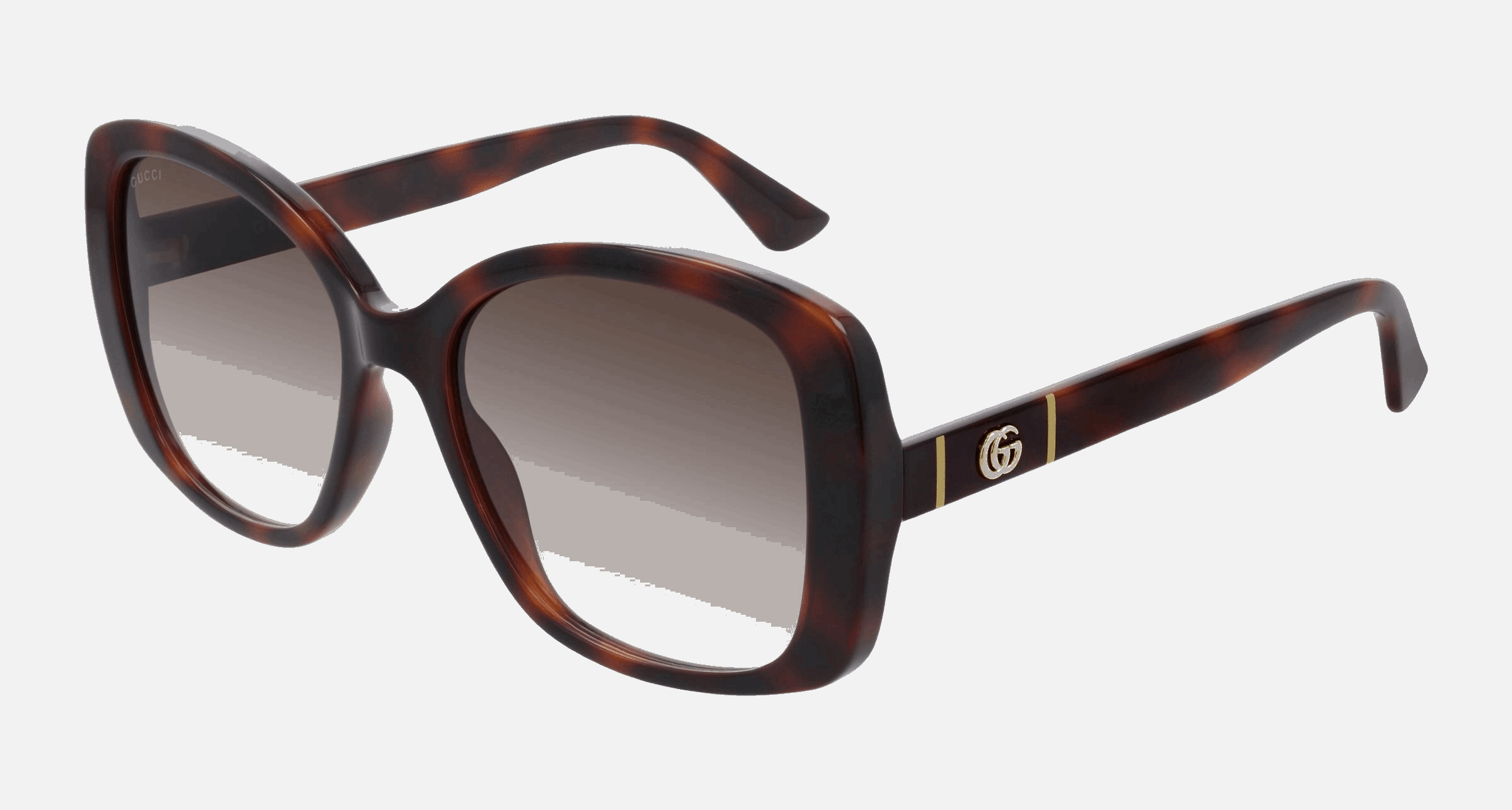 Gucci GG0762S 002  women's full rim square sunglasses in havana frame and brown lenses, with 56mm lens size, 18mm bridge size, and 145mm temple size. Available in Dubai, UAE.