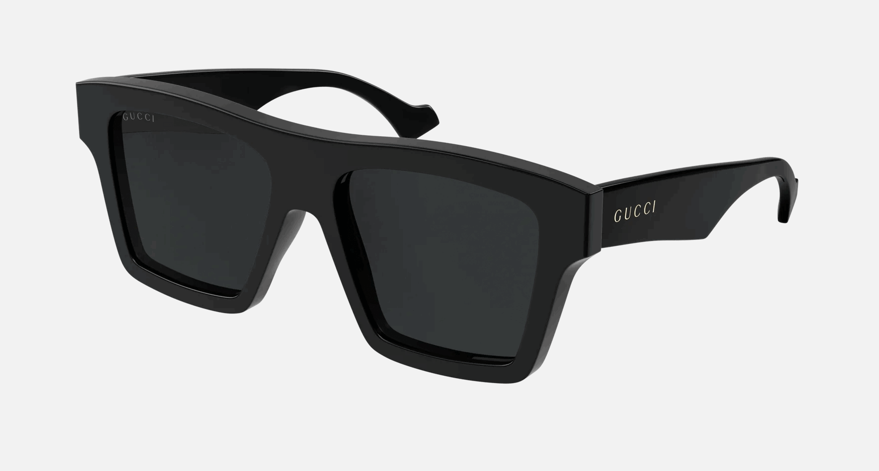 Gucci GG0962S 005  women's full rim square sunglasses in black frame and grey lenses, with 55mm lens size, 17mm bridge size, and 145mm temple size. Available in Dubai, UAE.