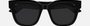 Gucci GG0998S 001 women's full rim square sunglasses in a shiny black
 acetate frame with grey lenses. Features a 52 mm lens size, 21 mm bridge size, and 145 mm temple length. Available in Dubai, UAE.