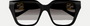 Gucci GG1023S 008  women's full rim square sunglasses in black frame and grey gradient lenses, with 54mm lens size, 17mm bridge size, and 140mm temple size. Available in Dubai, UAE.