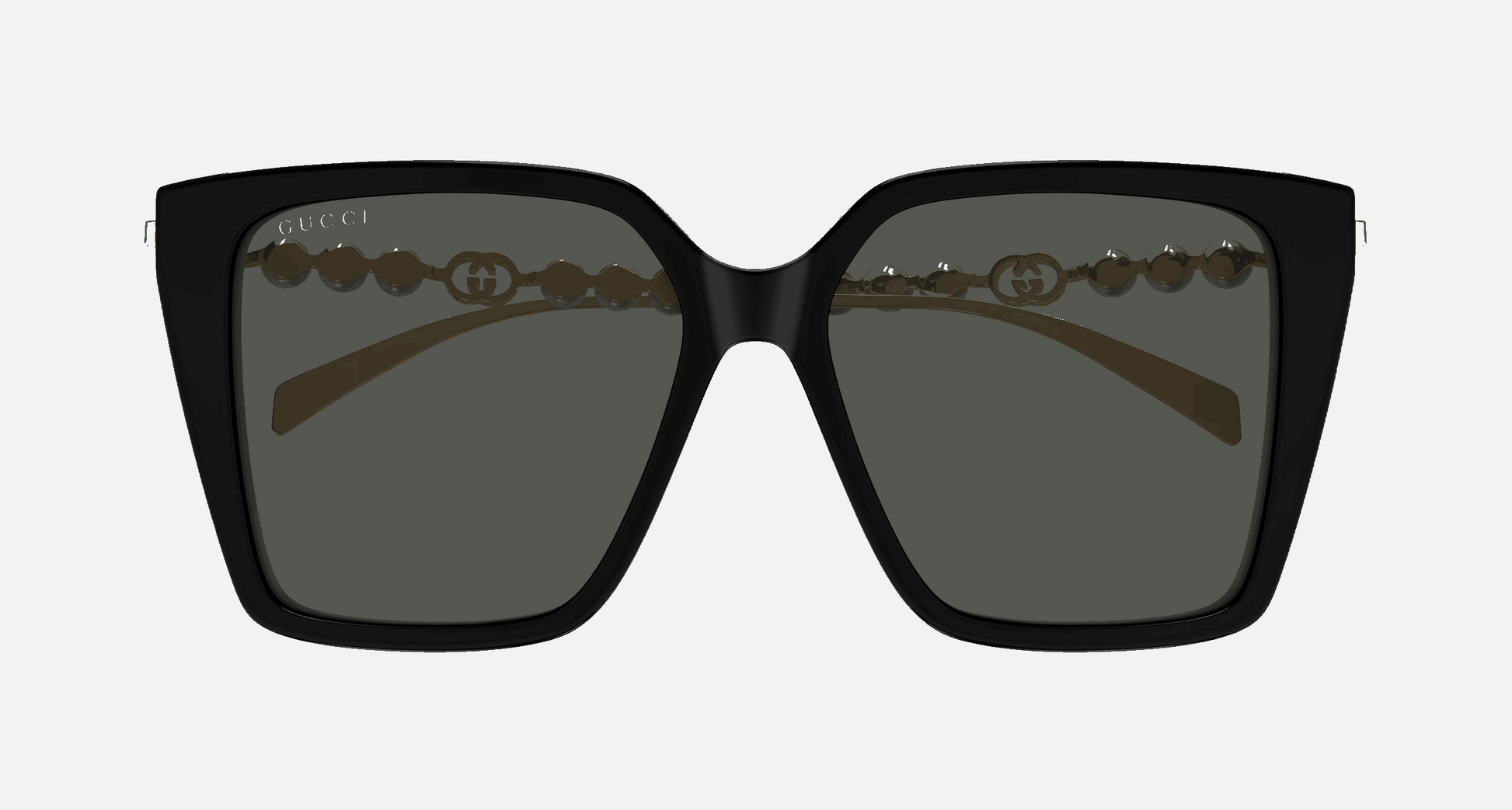 Gucci GG1967S 002 - Black with Silver/Grey Square, Women's Sunglasses