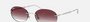 Ray-Ban RB3767 003/8H  unisex's rimless oval sunglasses in polished silver frame and clear gradient dark violet lenses, with 54mm lens size, 18mm bridge size, and 145mm temple size. Available in Dubai, UAE.