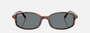 Ray-Ban Sam RB2232 954/62  unisex's full rim irregular sunglasses in polished striped havana frame and blue lenses, with 54mm lens size, 19mm bridge size, and 145mm temple size. Available in Dubai, UAE.