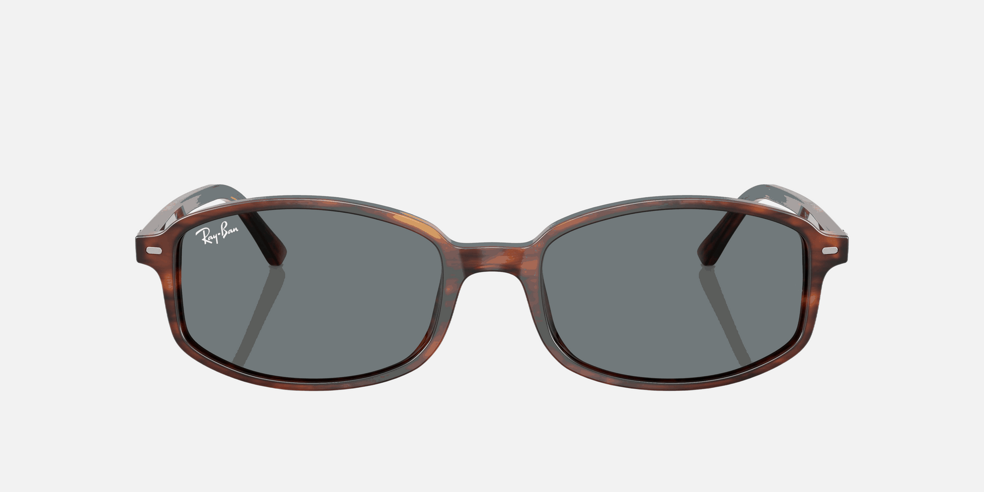 Ray-Ban Sam RB2232 954/62  unisex's full rim irregular sunglasses in polished striped havana frame and blue lenses, with 54mm lens size, 19mm bridge size, and 145mm temple size. Available in Dubai, UAE.