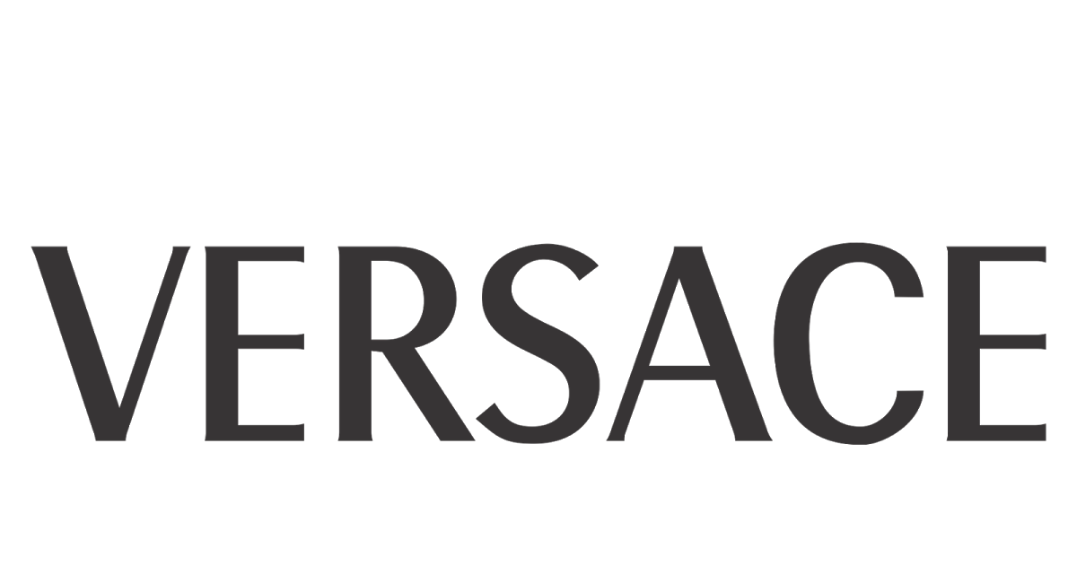 Versace logo in black text on a white background