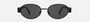 Celine Triomphe Metal 01 CL40235U 01A oval sunglasses for women in full rim metal, with black frame, and smoke lenses. 54mm in lens size, 18mm in bridge size, and 135mm in temple length.
