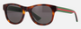 Gucci GG0003SN 003 square sunglasses for men in full rim acetate, with shiny havana frame, and grey lenses. 52mm in lens size, 21mm in bridge size, and 145mm in temple length.