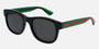 Gucci GG0003SN 006 square sunglasses for men in full rim acetate, with black frame, and grey lenses. 52mm in lens size, 21mm in bridge size, and 145mm in temple length.