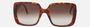 Gucci GG0632S 002 square sunglasses for women in full rim plastic, with havana frame, and brown gradient lenses. 56mm in lens size, 20mm in bridge size, and 145mm in temple length.