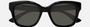 Gucci GG1830SK 001 square sunglasses for women in full rim plastic, with black frame, and grey lenses. 55mm in lens size, 19mm in bridge size, and 145mm in temple length.