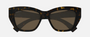 Gucci GG1844SA 002 cat eye sunglasses for women in full rim acetate, with havana frame, and brown lenses. 55mm in lens size, 16mm in bridge size, and 145mm in temple length.
