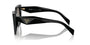 Prada PR 19ZS 1AB0A7 cat eye sunglasses for women in full rim acetate, with black frame, and grey gradient lenses. 55mm in lens size, 17mm in bridge size, and 145mm in temple length.