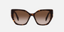 Prada PR 19ZS 2AU6S1 cat eye sunglasses for women in full rim acetate, with havana frame, and brown gradient lenses. 55mm in lens size, 17mm in bridge size, and 145mm in temple length.