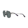 Prada PR 51YS 1AB5Z1 pilot sunglasses for men in full rim steel, with black frame, and dark grey lenses. 58mm in lens size, 14mm in bridge size, and 145mm in temple length.