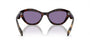 Prada PR A02S 17N50B cat eye sunglasses for women in full rim acetate, with havana frame, and violet lenses. 52mm in lens size, 19mm in bridge size, and 140mm in temple length.