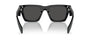 Prada PR A06S 16K08Z square sunglasses for women in full rim acetate, with black frame, and dark grey lenses. 50mm in lens size, 21mm in bridge size, and 145mm in temple length.