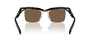 Prada PR A15S 1AB8C1 rectangular sunglasses for men in rimless nylon, with black frame, and dark brown lenses. 47mm in lens size, 20mm in bridge size, and 135mm in temple length.