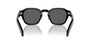 Prada PR A16S 16K731 round sunglasses for men in full rim acetate, with black frame, and dark grey lenses. 49mm in lens size, 24mm in bridge size, and 145mm in temple length.
