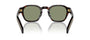 Prada PR A16S 17N20G round sunglasses for men in full rim acetate, with havana frame, and green lenses. 49mm in lens size, 24mm in bridge size, and 145mm in temple length.