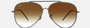 Ray-Ban Aviator Reverse RBR0101S 003/GA pilot sunglasses for unisex in full rim metal, with polished silver frame, and light blue lenses. 62mm in lens size, 11mm in bridge size, and 145mm in temple length.