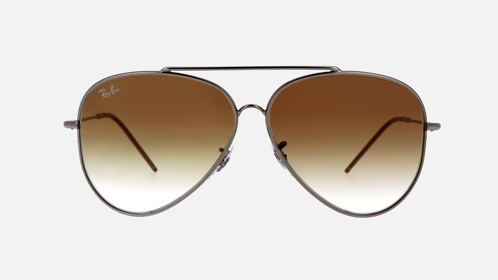 Ray-Ban Aviator Reverse RBR0101S 003/GA pilot sunglasses for unisex in full rim metal, with polished silver frame, and light blue lenses. 62mm in lens size, 11mm in bridge size, and 145mm in temple length.