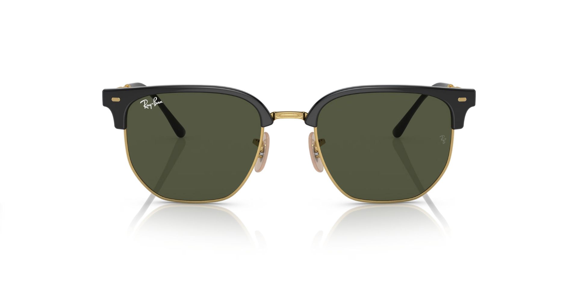 RB4416 Full Rim Square New Clubmaster Black On Gold Green Trivision Optical